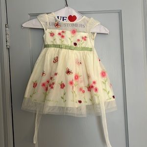 24 month/2T yellow dress with flowers and butterflies